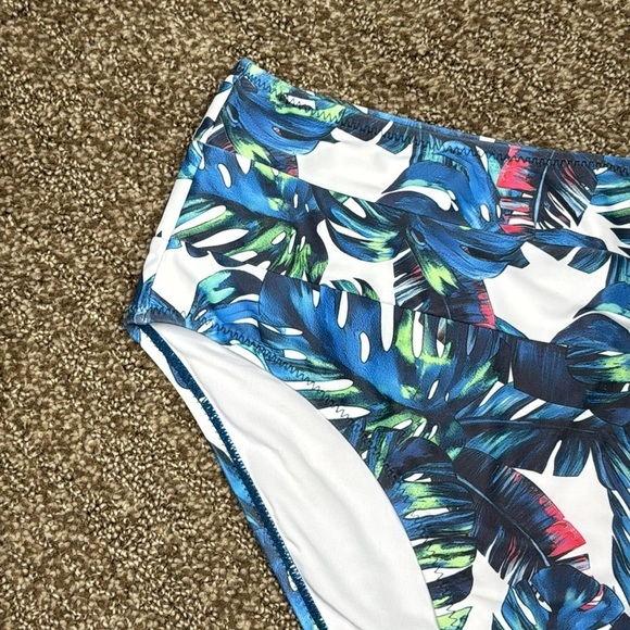 Women's High Waisted Floral Tropical Print BikinI Bottoms Size Large NWT - Picture 2 of 4